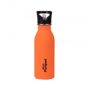 Μεταλλικό ανοξείδωτο μπουκάλι Πορτοκαλί Décor 500ml / Με εσωτερικό καλαμάκι & ‘soft touch’ υφή