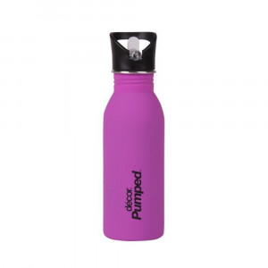 Μεταλλικό ανοξείδωτο μπουκάλι Μωβ Décor 500ml / Με εσωτερικό καλαμάκι & ‘soft touch’ υφή