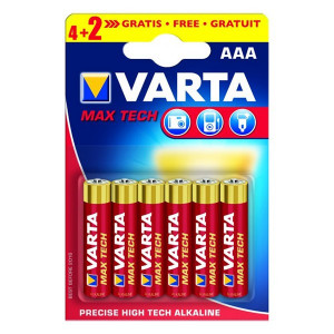 VARTA 4703 συσκ.6 AΛΚΑΛΙΚΗ MAX TECH AAA (4+2) 4703101436
