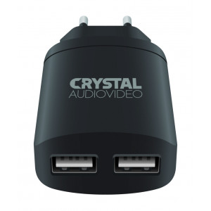 CRYSTAL AUDIO P2-3.4 5V / 3.4A Dual USB Wall Charger P2-3.4