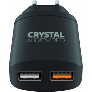 CRYSTAL AUDIO QP2-3 QC3.0 port 3.5-6.5V 3A, 6.5-9V 2A,9V-12V 1.5A Dual USB Wall Charger QP2-3