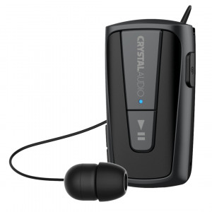 Crystal Audio R3G Retractable Bluetooth Headphones Gunmetal H15J