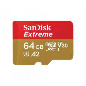 SanDisk Extreme microSDXC 64GB + SD Adapter + 1 year RescuePRO Deluxe SDSQXAH-064G-GN6MA