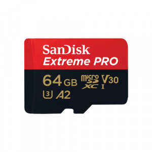 SanDisk Extreme PRO microSDXC 64GB + SD Adapter + 2 years RescuePRO Deluxe SDSQXCU-064G-GN6MA