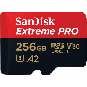SanDisk SDSQXCZ-256G-GN6MA Extreme Pro microSDXC 256GB + SD Adapter 170MB/s A2 C10 V30 UHS-I U3 SDSQXCZ-256G-GN6MA