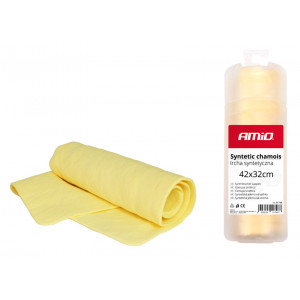 AMIO πανί καθαρισμού από συνθετικό δέρμα chamoix 01748, 42x32cm, κίτρινο 01748