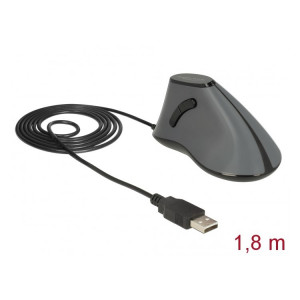 DELOCK Εργονομικο Vertical Mouse, Οπτικο, ενσυρματο, 5 buttons 12527