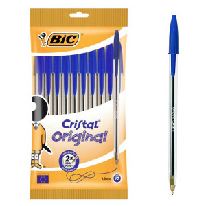 BIC στυλό διαρκείας Cristal με μύτη 1mm, μπλε, 10τμχ 3086121601118
