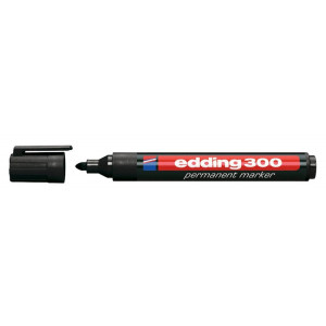 EDDING ανεξίτηλος μαρκαδόρος 300, 1.5-3mm, επαναγεμιζόμενος, μαύρος 4-300001