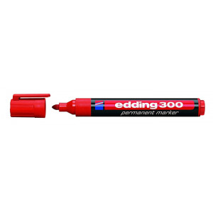 EDDING ανεξίτηλος μαρκαδόρος 300, 1.5-3mm, επαναγεμιζόμενος, κόκκινος 4-300002