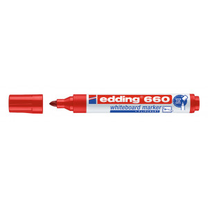 EDDING μαρκαδόρος ασπροπίνακα 660, επαναγεμιζόμενος, κόκκινος 4-660002