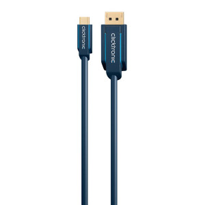 CLICKTRONIC καλώδιο DisplayPort σε USB Type-C 44931, 4K/60Hz, 1m, μπλε 44931