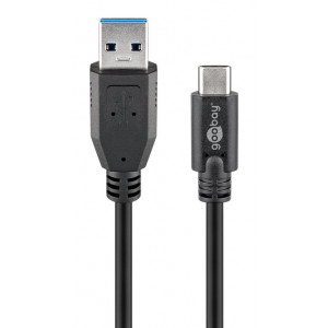 GOOBAY καλώδιο USB 3.0 σε USB-C 45247, 5Gbit/s, 0.15m, μαύρο 45247