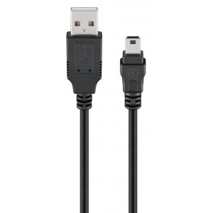 GOOBAY καλώδιο USB σε USB Mini 50768, copper, 480Mbps, 5V, 3m, μαύρο 50768