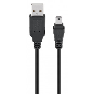 GOOBAY καλώδιο USB 2.0 σε USB mini 50769, copper, 5m, μαύρο 50769