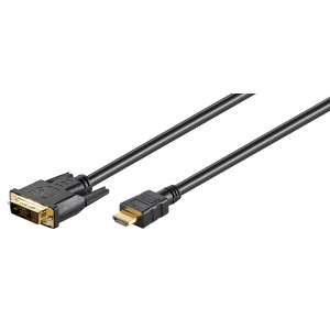GOOBAY καλώδιο DVI-D σε HDMI 51579, 1m, μαύρο 51579