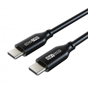 CABLETIME καλώδιο USB-C CM60, PD60W, USB 2.0, 3A, 1m, μαύρο 5210131037959