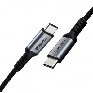 CABLETIME καλώδιο USB-C C160, Gen2, USB 3.1, PD100W, 4K/60Hz, 1m, μαύρο 5210131038031