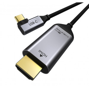 CABLETIME καλώδιο USB-C 90 Degree σε HDMI C160, Coaxial, 4K, 1.8m, μαύρο 5210131038277