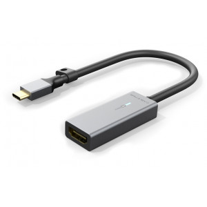 CABLETIME καλώδιο USB-C σε HDMI C160, με LED, Ring, 4K, 0.15m, μαύρο 5210131038314