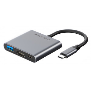 CABLETIME αντάπτορας USB-C σε HDMI + USB3.0 + USB-C PD C160, 0.15m, γκρι 5210131038352