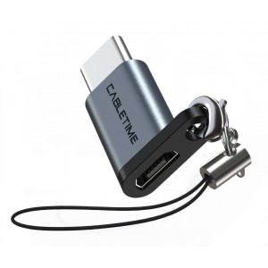 CABLETIME αντάπτορας USB-C σε USB 2.0 Micro B CMBF, 0.1m, γκρι 5210131038475