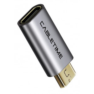 CABLETIME αντάπτορας OTG USB Type-C σε USB 2.0 Micro B C160, γκρι 5210131038499