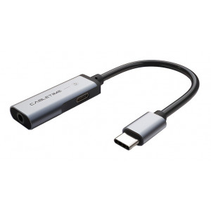 CABLETIME αντάπτορας USB-C σε USB-C + 3.5mm C160, Digital, 0.1m, μαύρος 5210131038512