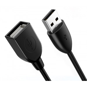 CABLETIME καλώδιο USB 2.0 Male σε Female AMAF2, 3A, 1m, μαύρο 5210131038666