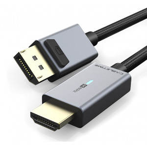 CABLETIME καλώδιο DisplayPort σε HDMI AV585, με LED, 4K, 1.8m, μαύρο 5210131038857