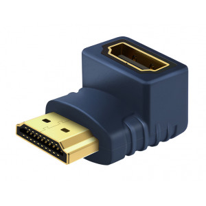 CABLETIME αντάπτορας HDMI M-F AV599, 90Degree(B/B), 4K, μπλε 5210131039472