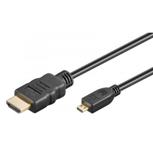GOOBAY καλώδιο HDMI σε HDMI Micro 53784 με Ethernet, 4K, 1.5m, μαύρο 53784