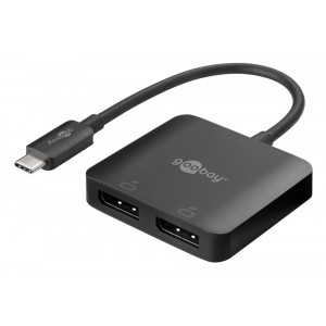 GOOBAY αντάπτορας USB-C σε 2x DisplayPort 60171, 2x 4K, HDR, μαύρος 60171