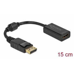 DELOCK αντάπτορας DisplayPort σε HDMI 61011, 1080p Passive, 15cm, μαύρος 61011