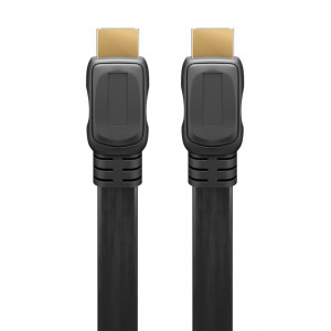 GOOBAY καλώδιο HDMI 2.0 με Ethernet 61277, flat, 18Gbit/s, 4K, 1m, μαύρο 61277