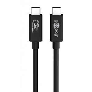 GOOBAY καλώδιο USB-C 61716, USB4 Gen 3x2, 240W, 40Gbps, 8K, 0.7m, μαύρο 61716