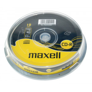 MAXELL CD-R 624027.40.TE, 700ΜΒ, 80min, 52x speed, cake box 10τμχ 624027.40.TE