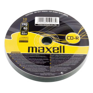 MAXELL CD-R 624034-41, 700ΜΒ, 80min, 52x speed, spindle pack 10τμχ 624034-41-TE