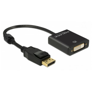 DELOCK αντάπτορας DisplayPort 1.2 σε DVI 62599, active, 4K, 20cm, μαύρος 62599