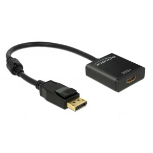 DELOCK αντάπτορας DisplayPort 1.2 σε HDMI 62607, 4K, 20cm, μαύρος 62607