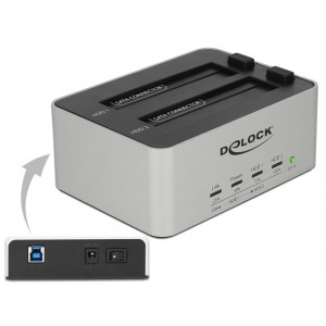 DELOCK docking station 63991, clone function, 2x 2.5/3.5 SSD/HDD, 5Gbps 63991