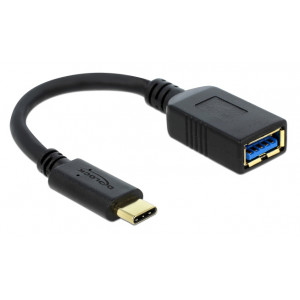 DELOCK καλώδιο USB-C σε USB 65634, USB3.1, Gen 1, 3A, 5Gbps, 15cm, μαύρο 65634