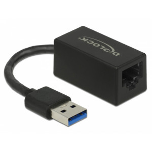 DELOCK αντάπτορας USB 3.1 σε RJ45 65903, Gen 1, 1000Mbps, 12cm, μαύρος 65903