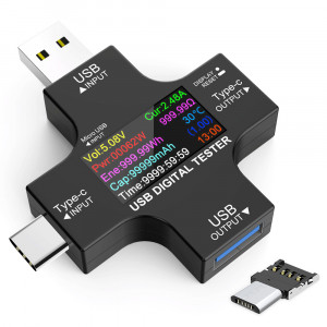 Συσκευή ελέγχου λειτουργίας θύρας USB, Micro USB & USB-C, 3.6-32V, LCD 6954118407517