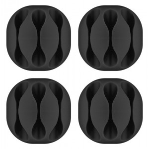GOOBAY οργανωτές καλωδίων σιλικόνης 70398, 3 θέσεων, Φ5.4mm, μαύρο, 4τμχ 70398
