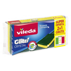 VILEDA Σφουγγάρι πιάτων Glitzi Crystal, 3τμχ 8001940004044