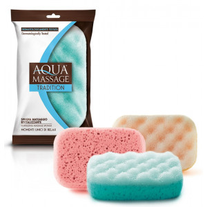 AQUA MASSAGE σφουγγάρι μπάνιου Massagio, 9x14x4cm, διάφορα χρώματα 8008990006264