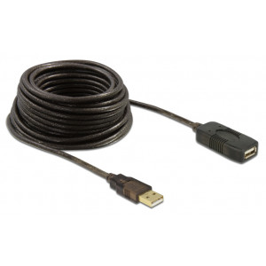 DELOCK καλώδιο USB 2.0 αρσενικό σε θηλυκό 82446, 480Mbps, 10m, μαύρο 82446