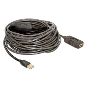 DELOCK καλώδιο USB 2.0 αρσενικό σε θηλυκό 82689, 480Mbps, 15m, μαύρο 82689