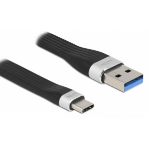 DELOCK καλώδιο USB 3.1 Gen 2 σε Type-C 85771, 5Gbps, 3Α, FPC, flat, 14cm 85771
